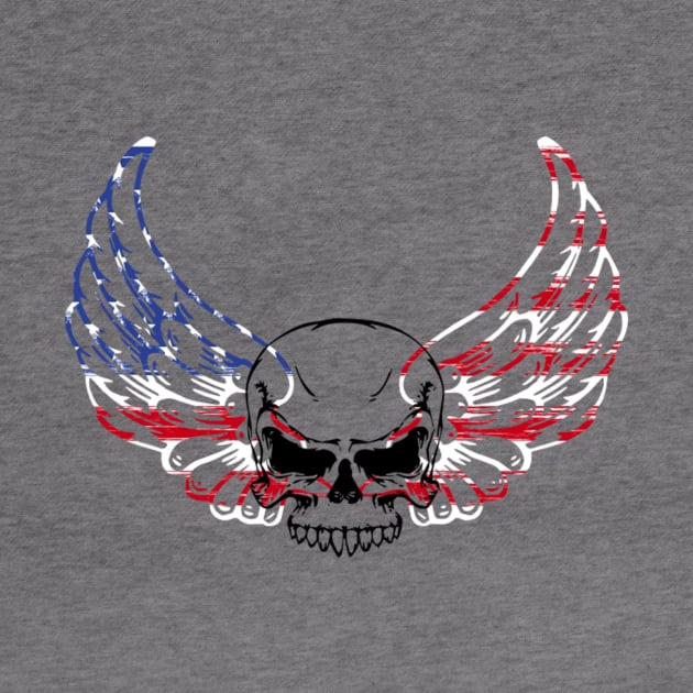 US Flag Skull T Shirt by Kibria1991